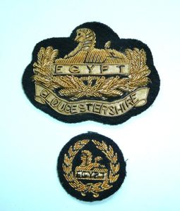 Gloucestershire Regiment Glosters Officers Gold Bullion Beret Cap Badge Set …