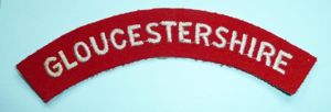 Cold War Gloucestershire Regiment Glosters Embroidered White on Red Cloth …