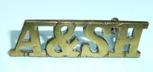Argyll & Sutherland Highlanders A&SH Brass Shoulder Title - Loops
