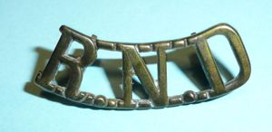 WW1 Royal Naval Division RND Battalion Navy Curved Brass Shoulder …