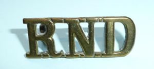 WW1 Royal Naval Division RND Battalion Navy Straight Brass Shoulder …