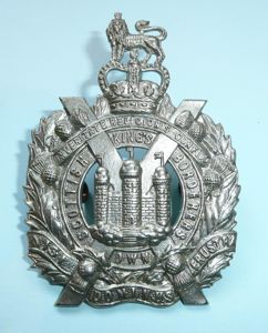 Kings Own Scottish Borderers (KOSB) White Metal Other Ranks Glengarry …