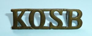 KOSB Kings Own Scottish Borderers Brass Shoulder Title