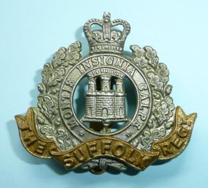 Suffolk Regiment Other Ranks Bi-Metal Cap Badge, QEII Issue