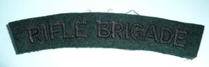 Cold War Rifle Brigade Woven Felt Cloth Shoulder Title