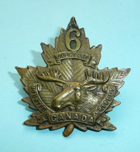 WW1 Canada - 6th Canadian Mounted Rifles (CMR) Pickled Brass …