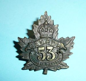 WW1 Canada - 53rd Overseas Battalion CEF Canadian Expeditionary Force …
