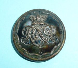 1st Royal Surrey Militia Large Pattern Officers Silver Plated Button, …