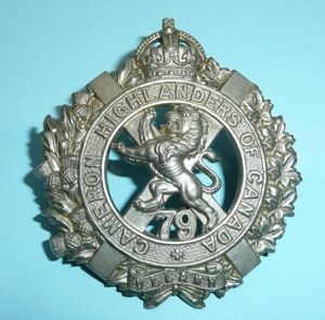 Canada - 79th Cameron Highlanders of Canada White Metal Glengarry …
