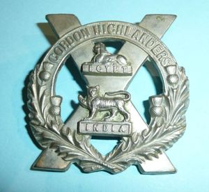 Gordon Highlanders White Metal Pouch / Sporran Badge