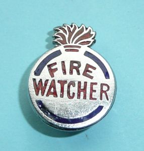 WW2 Home Front - Fire Watcher Civilian Volunteer Gentleman's Lapel …