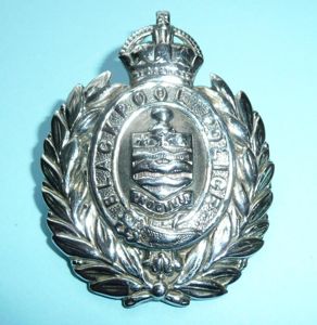 Blackpool Constabulary Police Chromed White Metal Badge - Kings Crown