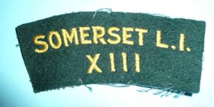Somerset Light Infantry - Somerset L I / XIII Embroidered …
