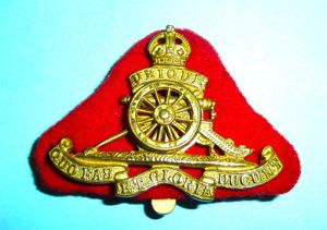 Royal Artillery Officers Small pattern Fire Gilt Beret Cap Badge …
