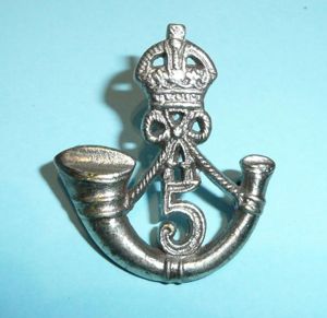 Indian Army - 5th Mahratta Light Infantry White Metal Cap …