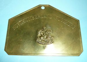 5th / Northumberland Fusiliers Brass Duty Bed Plate