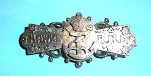 WW1 Royal Naval Division (RND) Hawke Battalion Silver hallmarked Sweetheart …