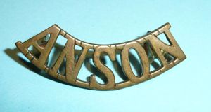 WW1 RND Royal Naval Division Anson Battalion Brass Shoulder Title