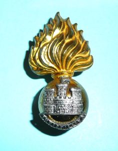 Irish Royal Inniskilling Fusiliers Officers Bi-Metal Field Service Cap Badge