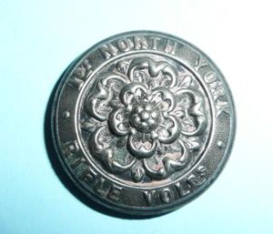 1st North York Rifle Volunteers Large Pattern White Metal Button