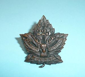 WW1 Canada - 225th (Kootenay) Battalion CEF Collar Badge