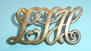 LSH - Loyal Suffolk Hussars (Imperial Yeomanry) Large Brass Shoulder …