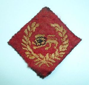 King's Own Royal Border Regiment Cloth Woven Beret Cap Badge