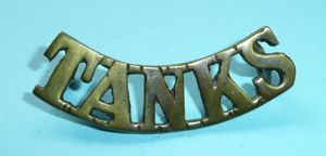 WW1 Tanks Brass Shoulder Title