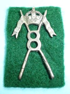 WW1 Indian Army - 8th Cavalry Cast Silver Plated Cap …