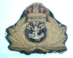 WW1 era Royal Naval Reserve RNR Officers Padded Bullion Cap …