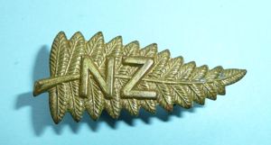 WW2 New Zealand Temporary Staff Officers Fern Leave Collar Badge, …