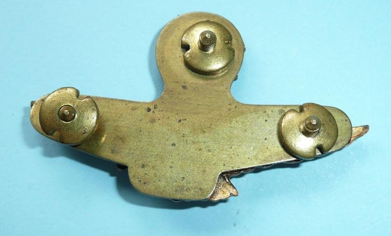 WW2 Era Royal Air Force RAF Officer's Side Cap Two Part Cap Badge with Backing Plate — image 2