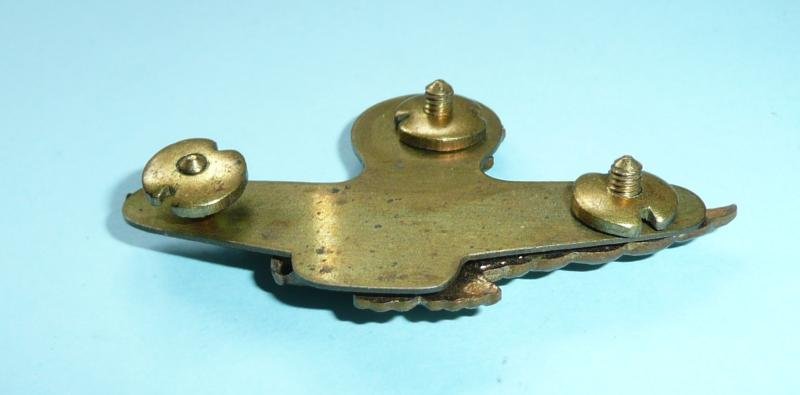 WW2 Era Royal Air Force RAF Officer's Side Cap Two Part Cap Badge with Backing Plate — image 3