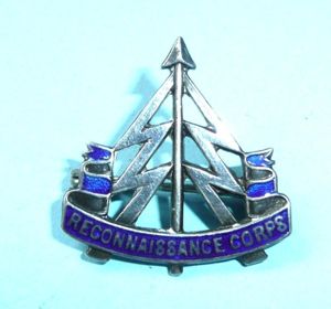 WW2 RECCE Reconnaissance Corps Silver and Enamel Sweetheart Brooch Pin …