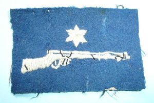 White on Blue Embroided Cloth Rifle Proficiency Marksman Sleeve Arm …