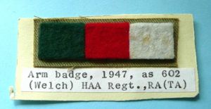 Cold War - 602 (Welch) HAA Regiment RA (TA) (5th …