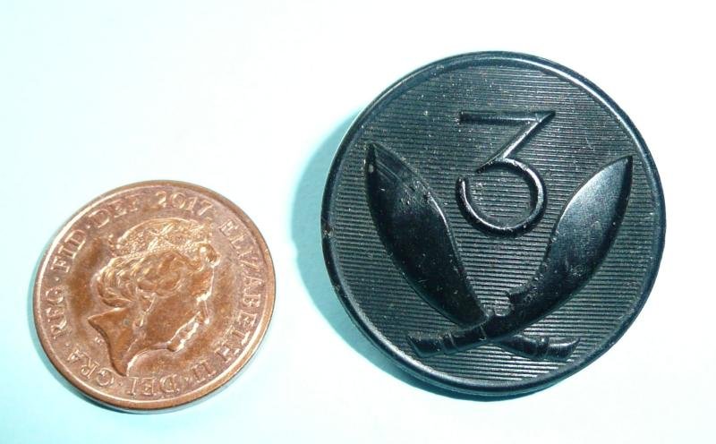 3rd Queen Alexandra's Own Gurkha Rifles Large Pattern Black Great Coat Button — image 2