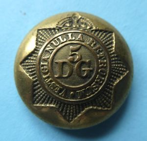 5th Dragoon Guards Officers Gilt Brass Large Pattern Button, King's …