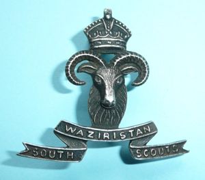 Indian Army - South Waziristan Scouts Silver Cap Badge - …