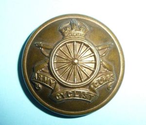 Army Cyclist Corps Officer's Large Pattern Gilt Brass Button