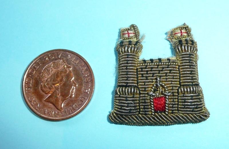 Loyal Suffolk Hussars (LSH) Officer's Bullion Mess Dress Collar Badge — image 2