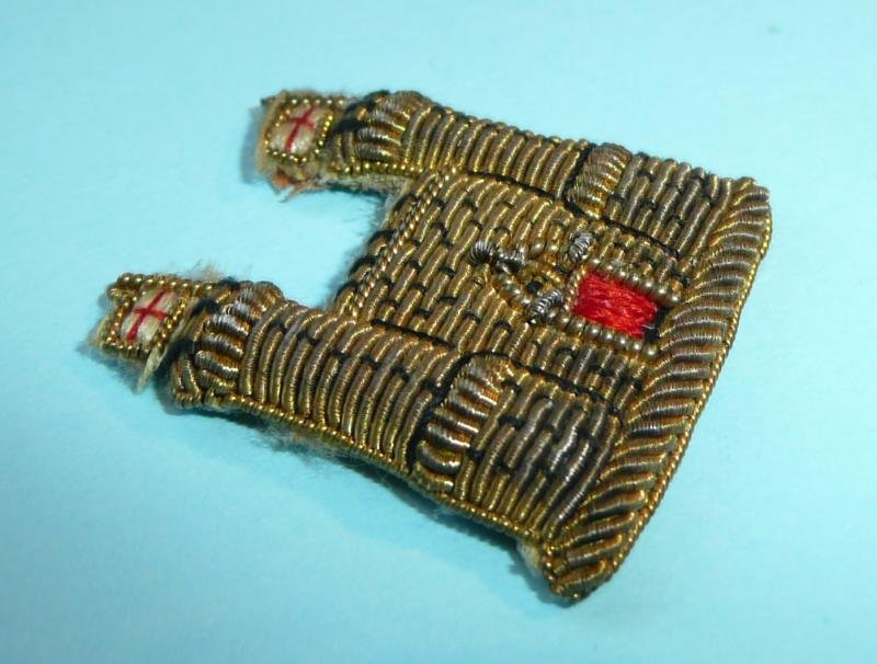 Loyal Suffolk Hussars (LSH) Officer's Bullion Mess Dress Collar Badge — image 3