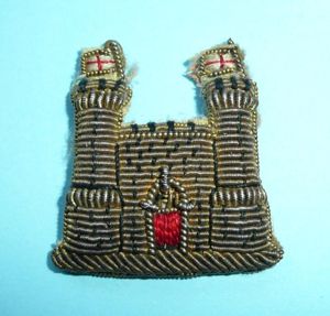 Loyal Suffolk Hussars (LSH) Officer's Bullion Mess Dress Collar Badge