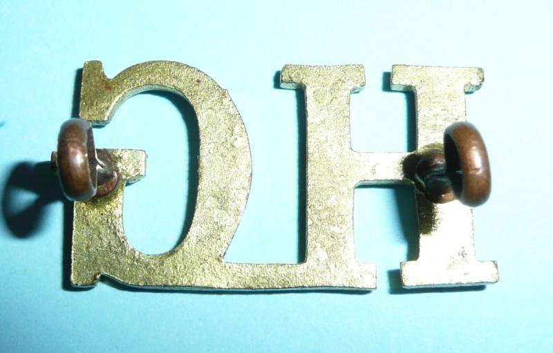 WW2 Home Front - HG Home Guard Brass Shoulder Title — image 2