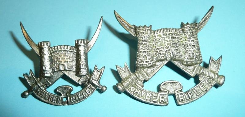 Indian & Pakistan Armies - Khyber Rifles White Metal Collar Badge — image 5