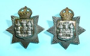 East Surrey Regiment Officer's Matched Pair of Collar Badges