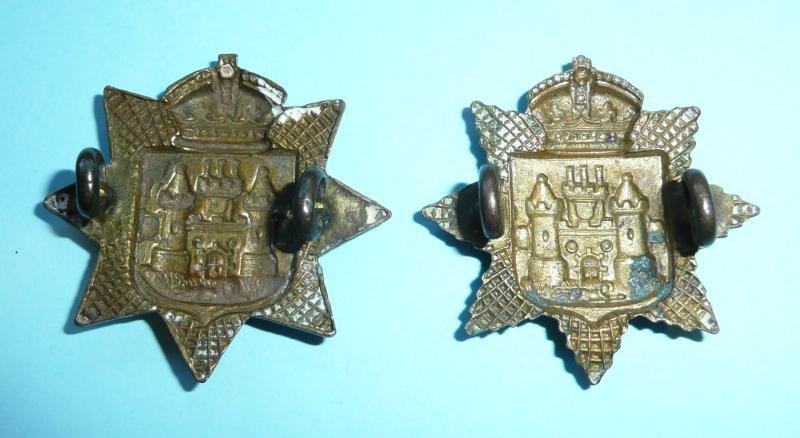 QVC Victorian East Surrey Regiment Other Ranks Matched Pair of Brass Collar Badges — image 2