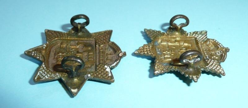 QVC Victorian East Surrey Regiment Other Ranks Matched Pair of Brass Collar Badges — image 4