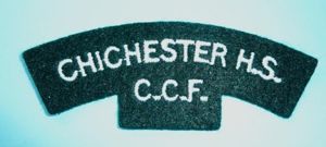 Chichester High School CCF Woven Felt Cloth Shoulder Title