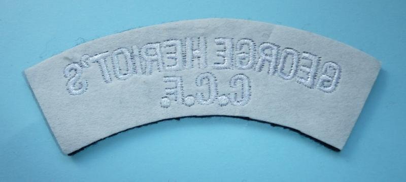 George Heriot's School (Edinburgh Scotland) CCF Woven Felt Cloth Shoulder Title — image 2